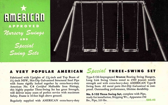 E133 Three Swing Set