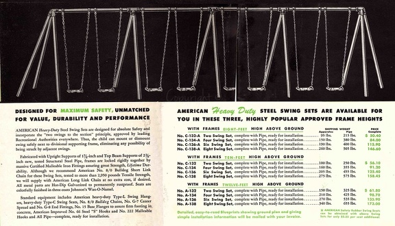A and C Series Swing Sets
