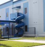 Blue Spiral Exterior Wall