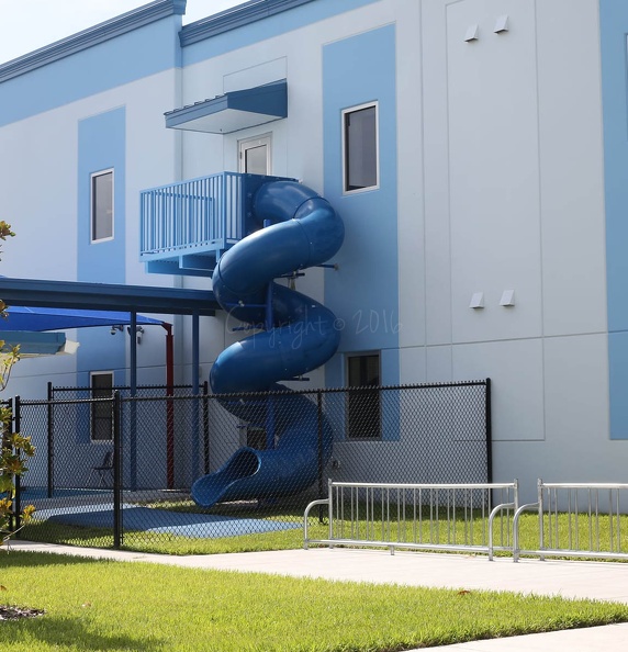 Blue Spiral Exterior Wall