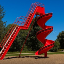 L-1015 Wet Red Spiral Slide Freestanding