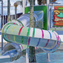 Nature Light Effect on Fiber Glass Water Slide