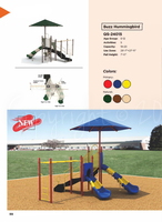 Buzz Hummingbird Playground QS-24015 | Compact Elementary Playground with Shade and Dual Slides for Ages 5-12