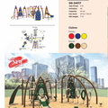 Falcon’s Perch Playground QS-24017 | Large Freestanding Climbing Playground with Arches, Nets, and Slide for Ages 5-12