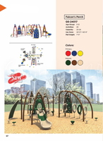 Falcon’s Perch Playground QS-24017 | Large Freestanding Climbing Playground with Arches, Nets, and Slide for Ages 5-12