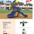 Rock Dove Rocket Playground QS-24018 | Compact Double Slide Playground for Ages 2-12 with Transfer Access