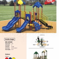 Goldie Eagle Playground QS-24020 | Medium-Large Playground with Triple Slides, Bridge, and Climbing Features for Ages 2-12