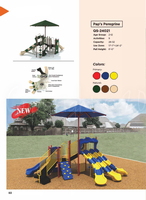 Pap’s Peregrine Playground QS-24021 | Medium Playground with Triple Slides, Shade, and Climbing for Ages 2-12