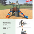 A Knight’s Tower Playground KP-24097 | Themed Castle Playground with Dual Slides and Climber for Ages 2-12