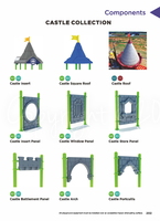 Castle-Themed Playground Components Roofs, Panels, and Architectural Elements