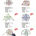 Freestanding rope and steel climbing structures designed for strength, visibility, and high-energy play.
