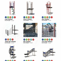 Climbing components designed to provide vertical access, physical challenge, and developmental play across a range of deck heights and structure types.