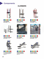 Climbing components designed to provide vertical access, physical challenge, and developmental play across a range of deck heights and structure types.