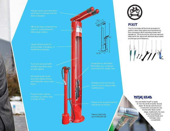 Fixit - Public Bicycle Repair Station with Tools and Air Pump