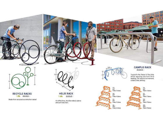 Recycle Rack, Helix Rack and Campus Rack - Commercial Bicycle Parking