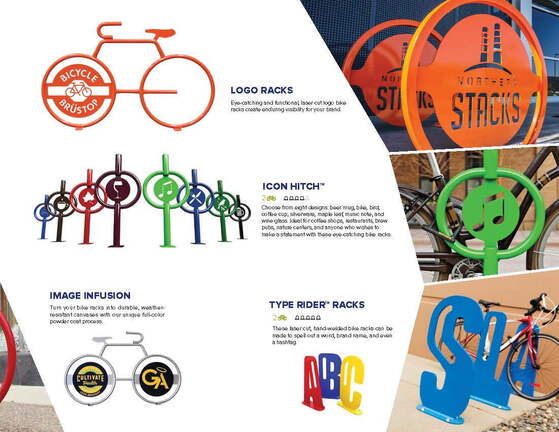 Custom Logo and Branded Bicycle Racks - Logo Racks, Icon Hitch, Image Infusion and Type Rider Racks