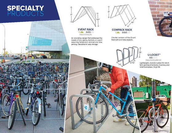 Specialty Commercial Bicycle Racks - Event Rack, Compact Rack and U-Lockit