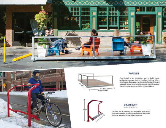 Parklet and Biker Bar - Urban Streetscape and Bicycle Amenities