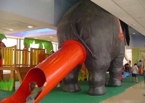 Elephant Slide Exit Red