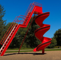 L-1015 Wet Red Spiral Slide Freestanding